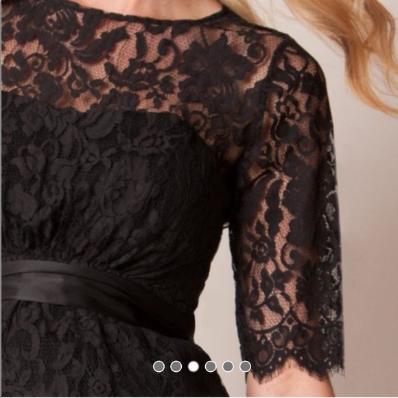 Seraphine Black Lace Maternity Cocktail Dress - Picture 3 of 9